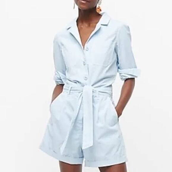 J.Crew Foundry Chino Short Coveralls in Blue Size 8 - Picture 1 of 14